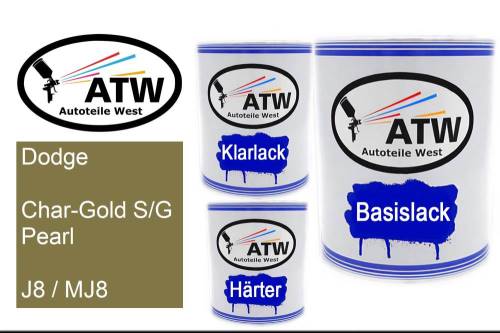Dodge, Char-Gold S/G Pearl, J8 / MJ8: 1L Lackdose + 1L Klarlack + 500ml Härter - Set, von ATW Autoteile West.